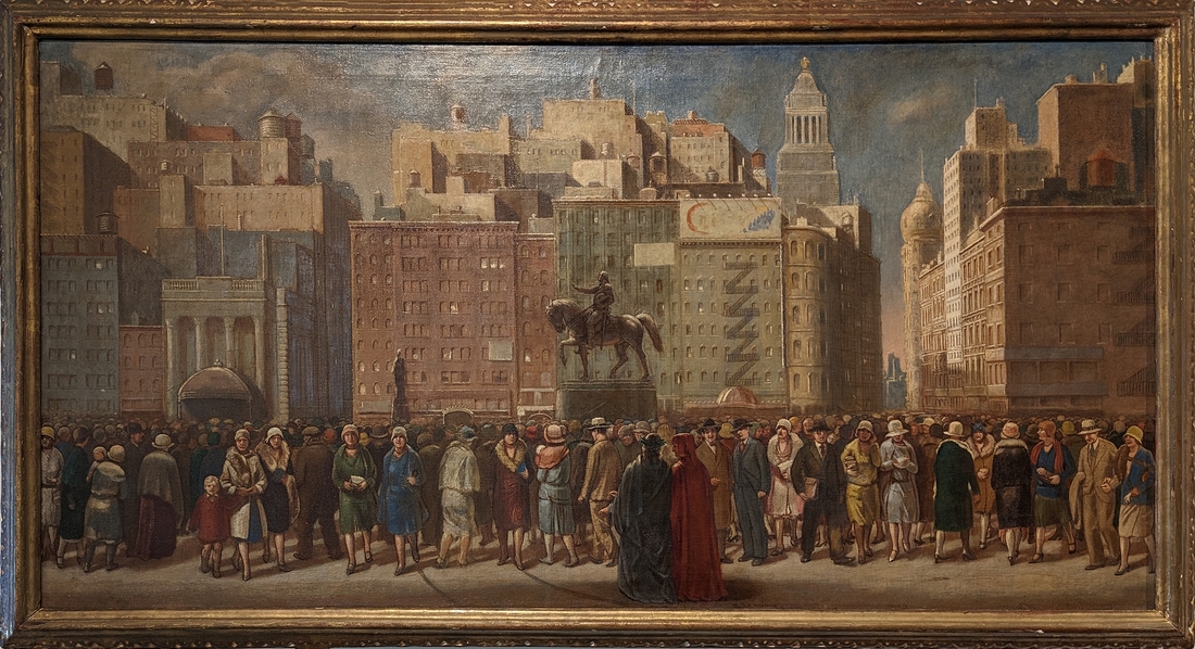 2023-05-11 r316 Dante and Virgil in Union Square (oil on canvas, 1932), Isabel Bishop; Delaware Museum of Art.jpg